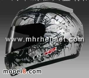 FF350摩托车头盔 哑银 蚂蚁花摩托车全盔