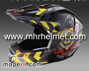 MX435摩托车头盔 灰皇冠花越野盔
