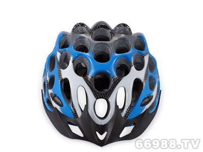 富氏自行车头盔X3蓝白碳正面