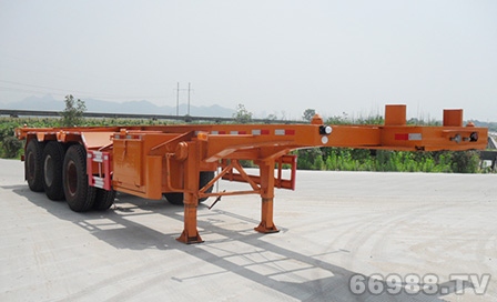 南明LSY9400TJZ型集装箱运输半挂车(平骨架、30英尺)