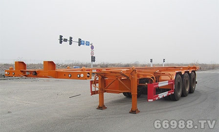 南明LSY9400TWY型危险品罐箱骨架运输半挂车(平骨架、30英尺)