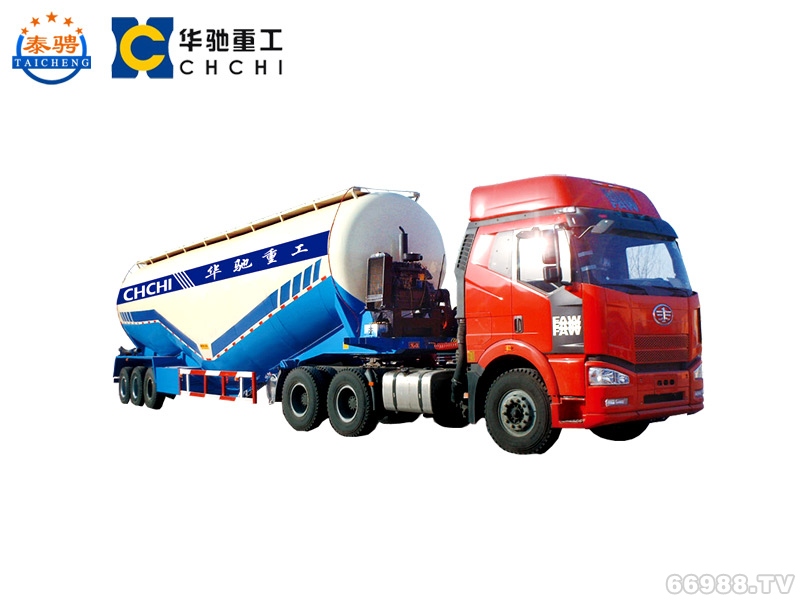 华驰泰骋 12.8米 25吨 3轴 粉粒物料运输半挂车 LHT9390GFL